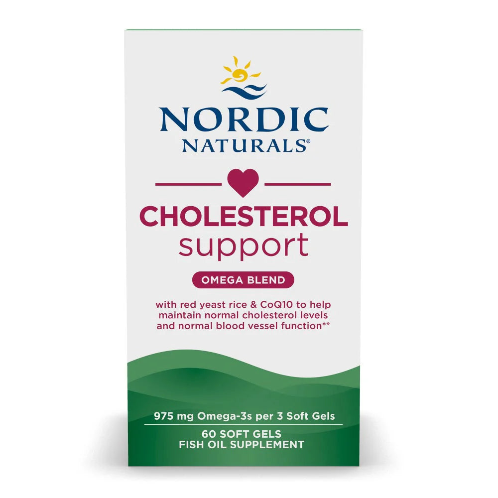 Nordic Naturals Cholesterol Support – Omega-3 + Red Yeast Rice + CoQ10 – 60 Softgel