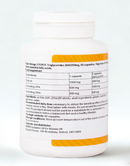 Fish Omega-3 FORTE TG – 60 Softgels | Natural Triglyceride Form