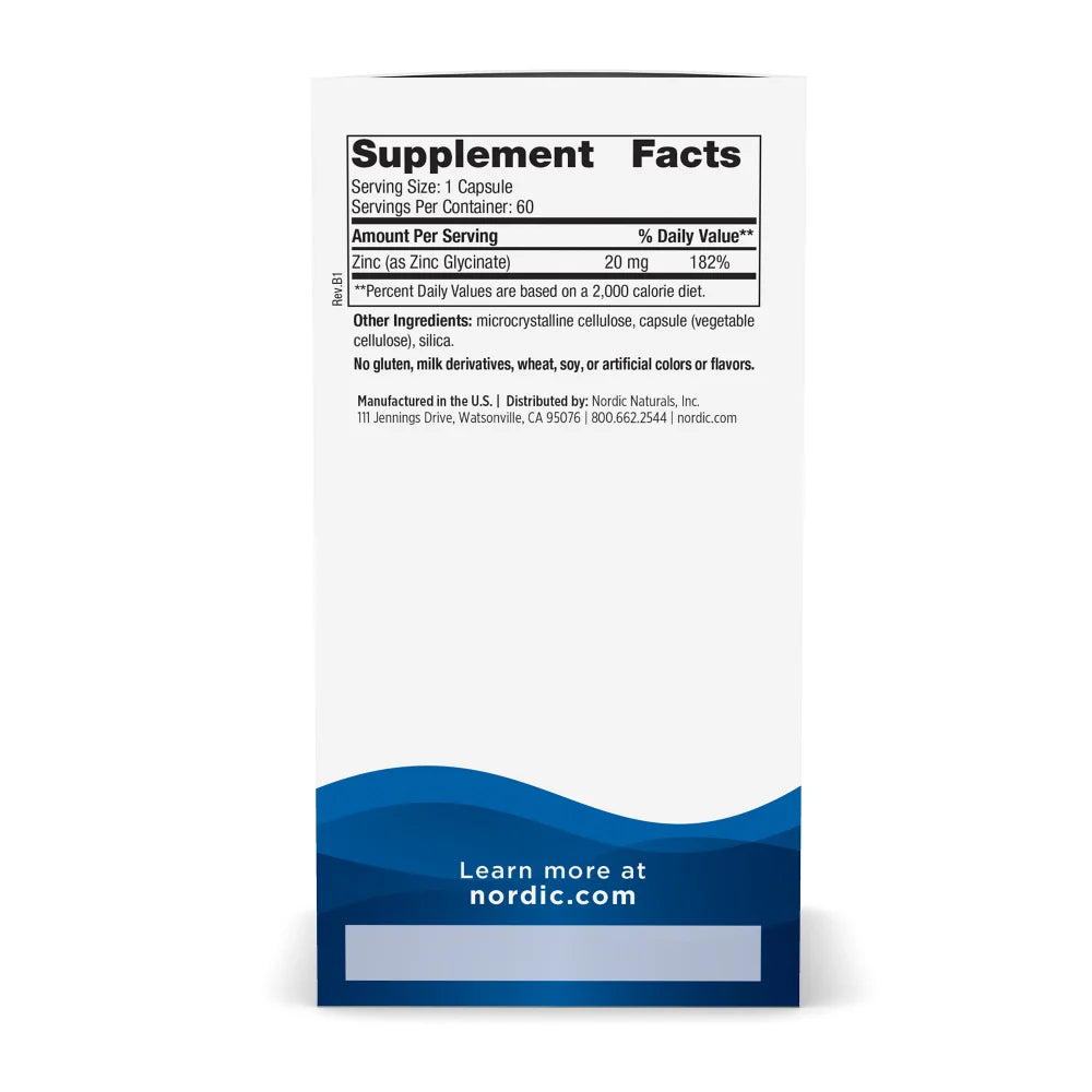 Zinc Glycinate – Nordic Naturals 20mg