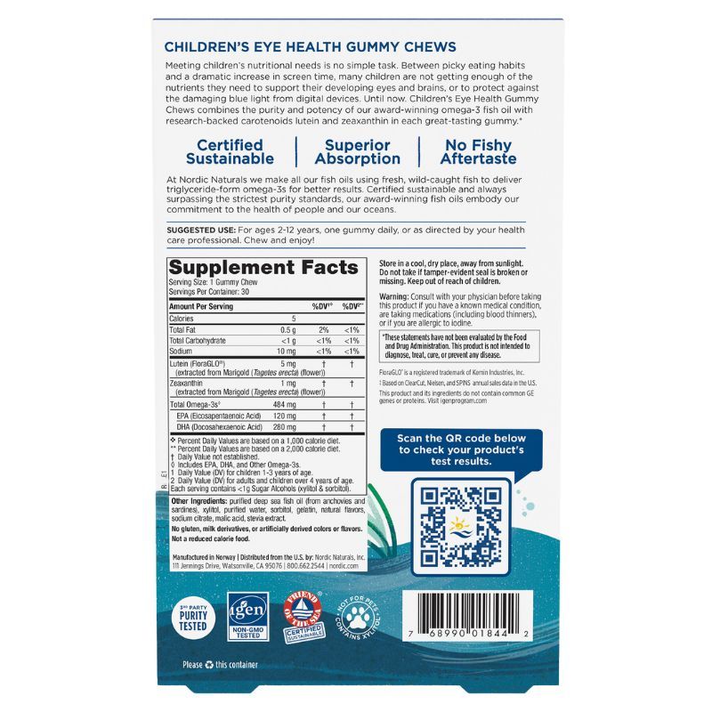 Nordic Naturals Children's Eye Health – Strawberry Lemonade Gummies