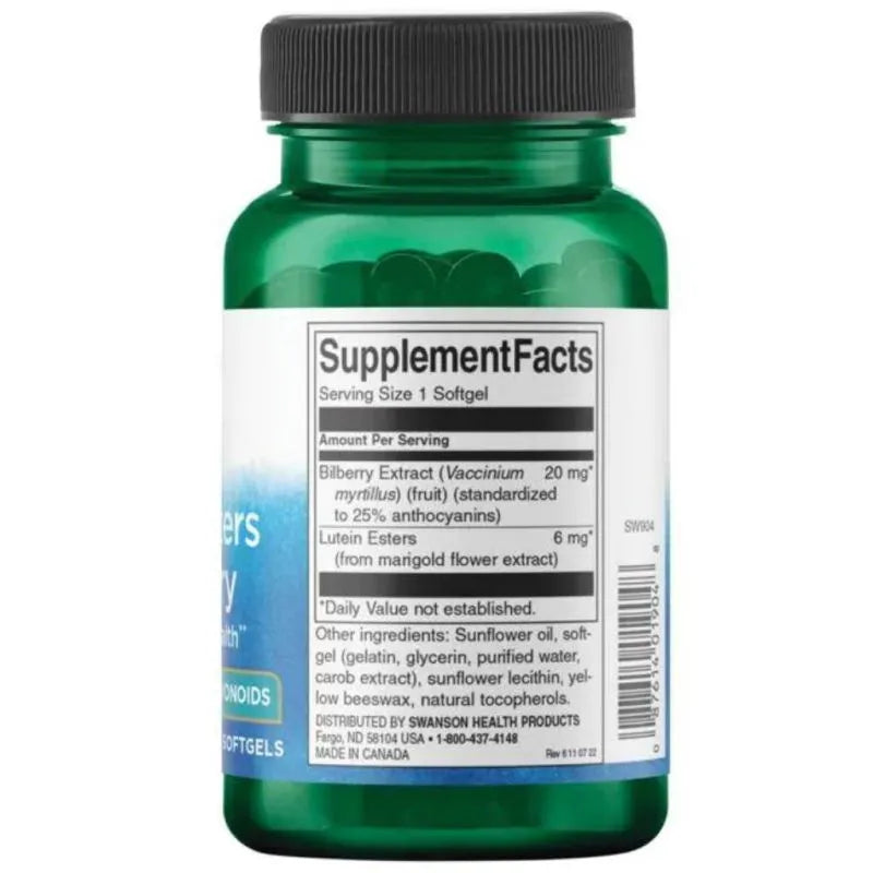 Swanson Lutein Esters & Bilberry – 120 Softgels