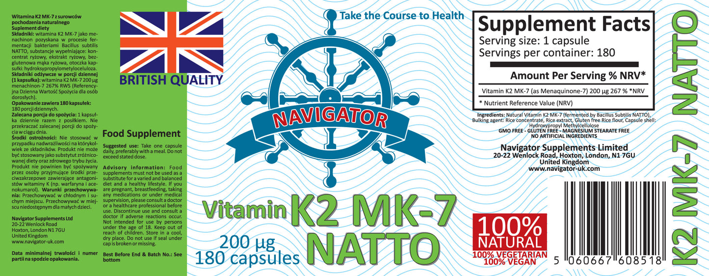 Vitamin K2 MK-7   200 mcg