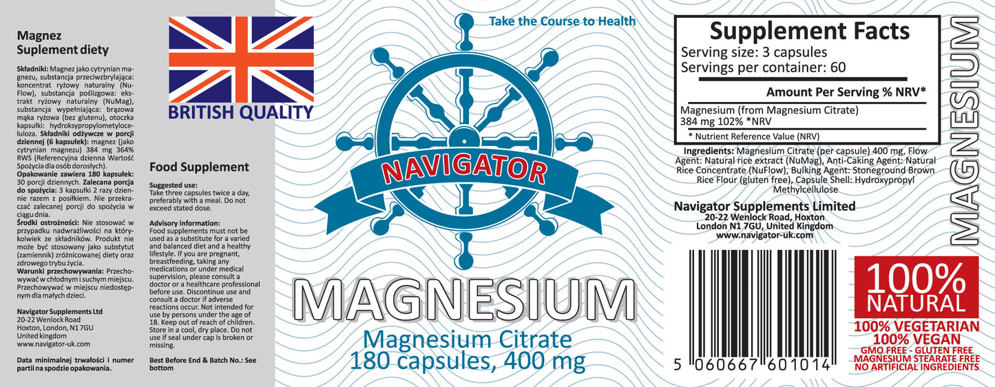 Magnesium Citrate   400 mg