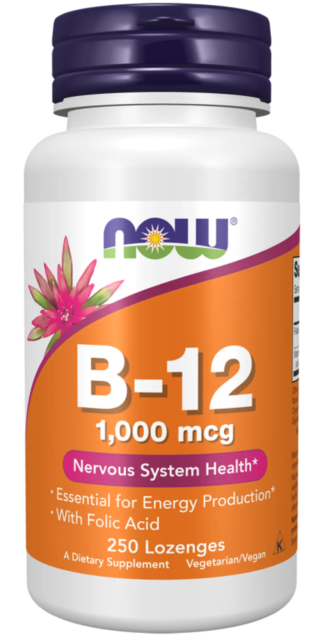 Witamina B-12 (1000 µg) z kwasem foliowym – NOW Foods