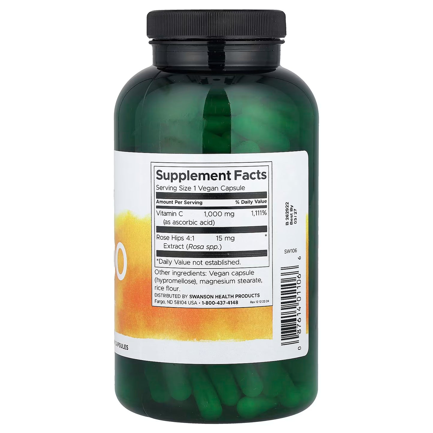 Swanson Vitamin C with Rose Hips 1000 mg