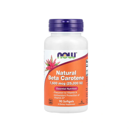 Beta Carotene Natural 7,500 mcg (25,000 IU), NOW Foods - 90 Softgels