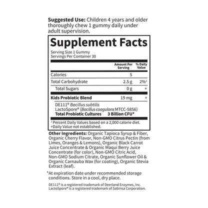 Garden of Life Kids Probiotic 3 Billion CFU – 30 Gummies