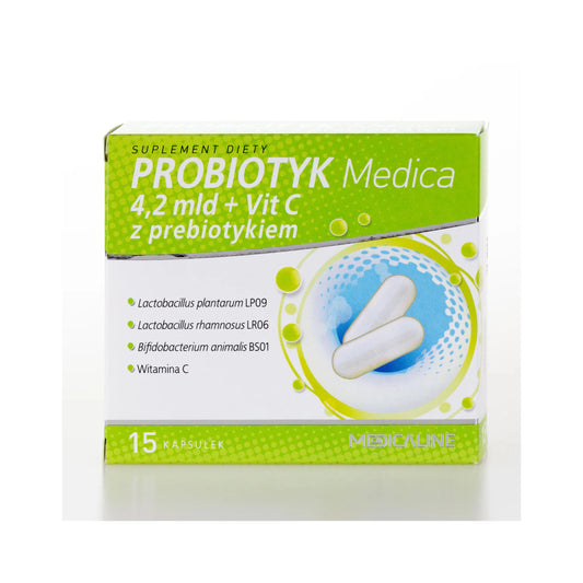 Probiotic Medica – 4,2 Miliarda Probiotyków + Witamina C i Prebiotyk