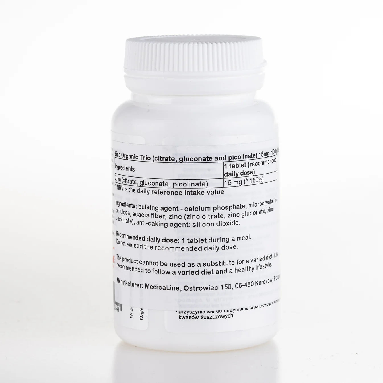 Zinc Organic Trio 15 mg (citrate, gluconate and picolinate) – Aliness