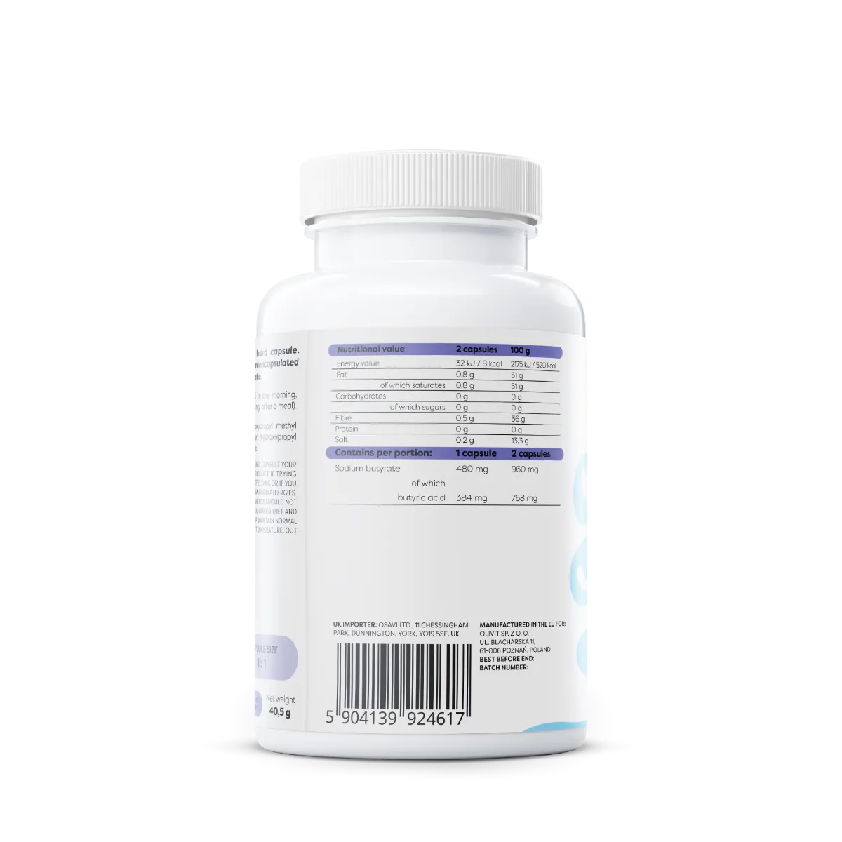 Maślan sodu SR 960 mg – 60 kapsułek wegańskich